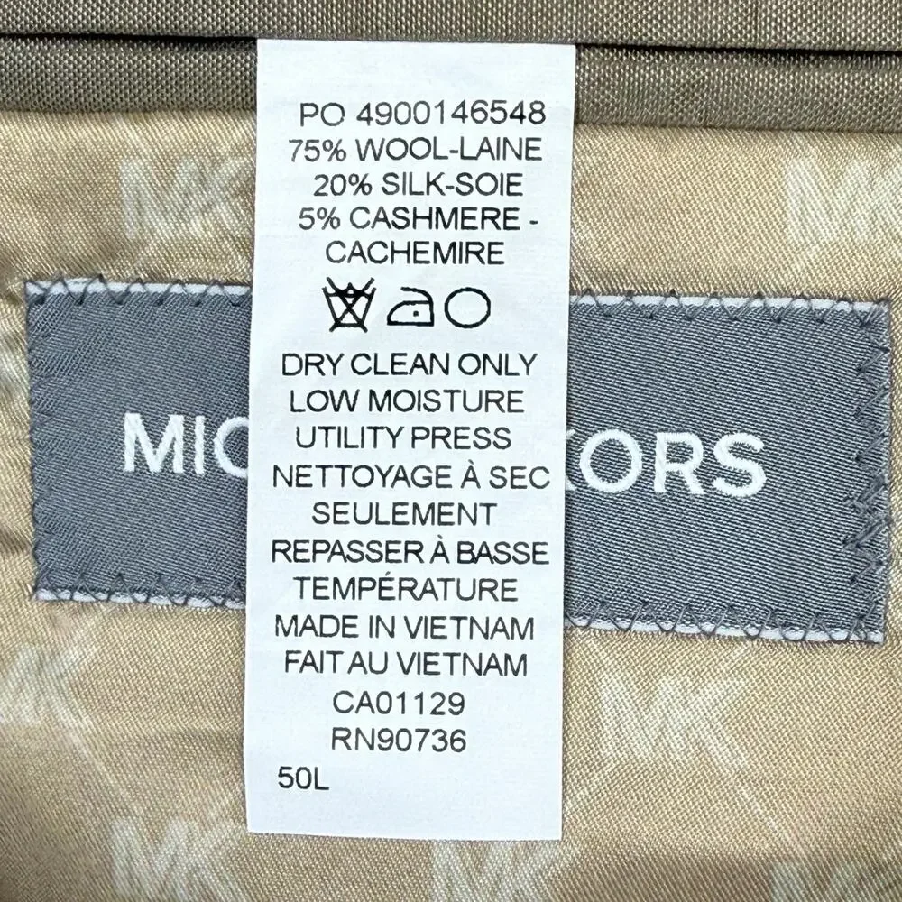 Michael Kors Men's Wool Cashmere Blend Lux Classic-Fit Sport Coat Camel 50L $395